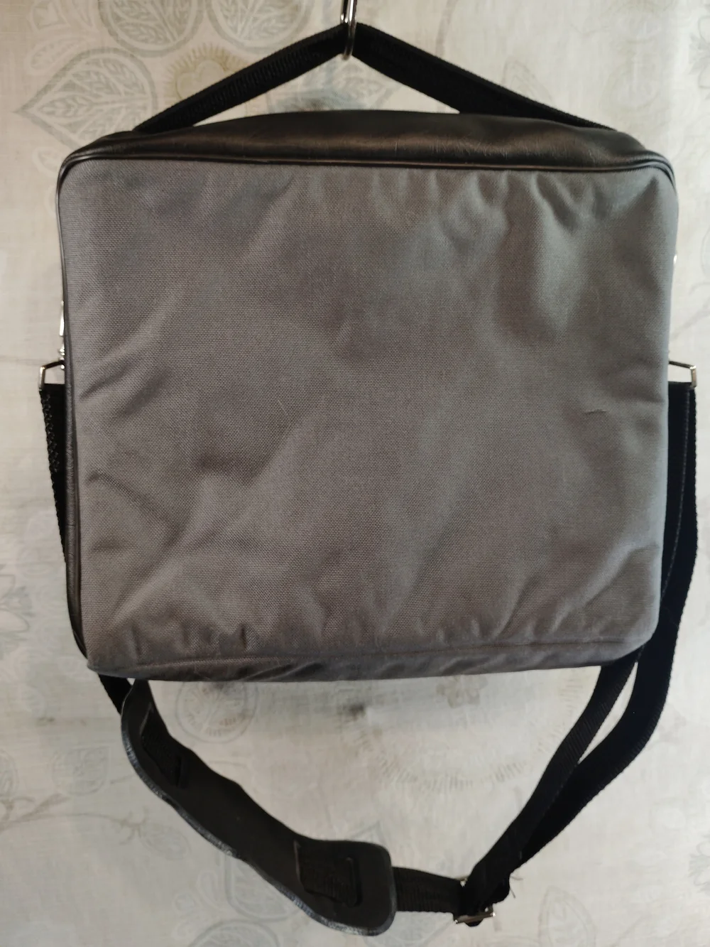 Koszegi Gray Messenger/Laptop/Crossbody Bag with Adjustable Strap